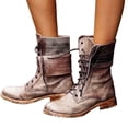 thumbnail image 1 of Women Ankle Boots Combat Lace Up Zipp Up Buckle Booties Shoes Round Toe, 1 of 6