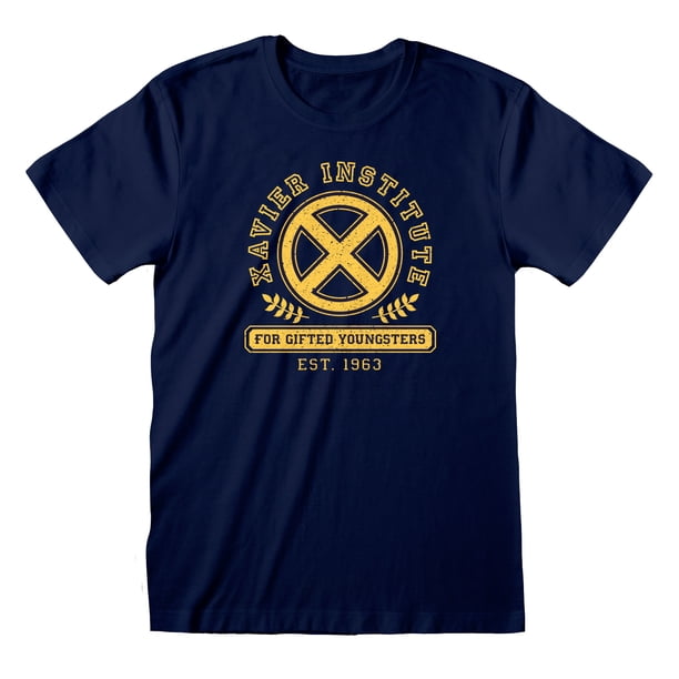 X-Men - Camiseta Xavier Institute Insignia para Adultos Unisex (Marino)