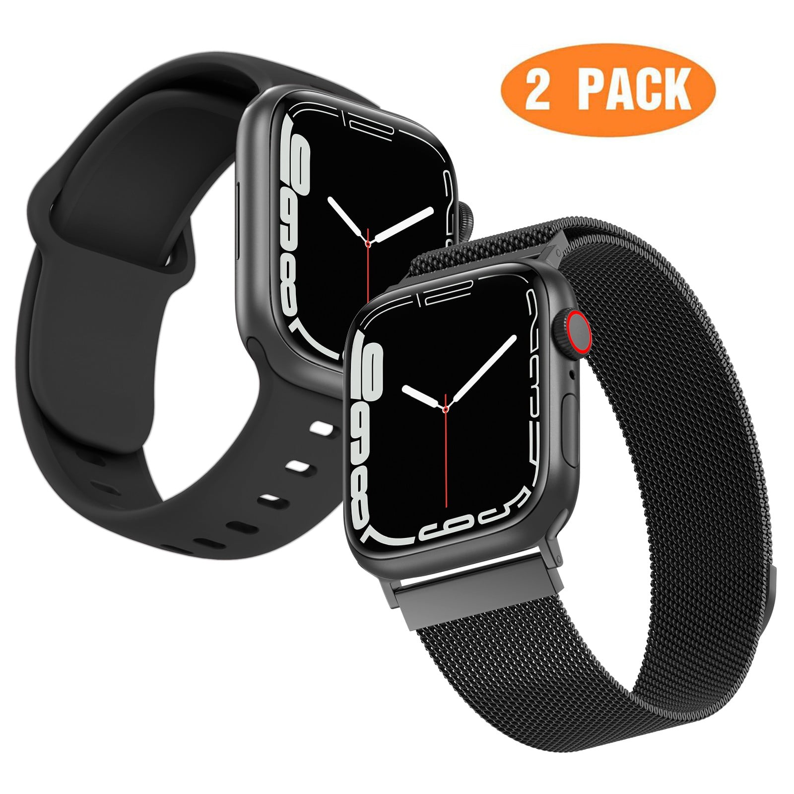 Apple Watch Band Stainless Steel Milanese Loop+Silicone Sport iWatch