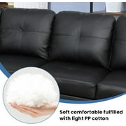Sectional Couch for Living Room Furniture Sets, Black Faux Leather Sofa Couch L Shape Couch Living Room Sofa with Chaise 2 Piece Using for Living Room(Black,Facing Left Chaise)