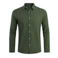 thumbnail image 3 of PENGXIANG Chemises Décontractées à Manches Longues Col à Revers Rayé Printemps Été pour Hommes, 3 of 6