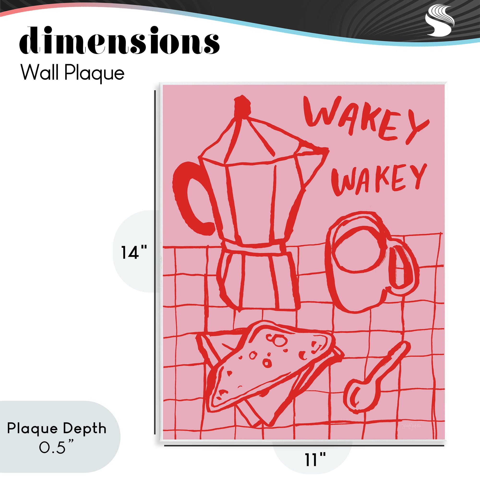 Stupell Industries Wakey Breakfast Doodles Wall Plaque Art, design by Jenaya Jackson