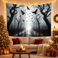 thumbnail image 3 of Atmospheric Forest Dirt With Path Receding Into Misty, Spooky Gothic for Gothic Decor Fans, Dark Art Decor, Halloween Gift, Tapestry Wall Hanging for Bedroom and Dorm, 3 of 7