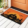 thumbnail image 1 of DouZhe Halloween Parties Spooky Pumpkin Rugs Doormat, Non-Slip Machine Washable Carpets Floor Door Mat , 36" x 24", 1 of 6