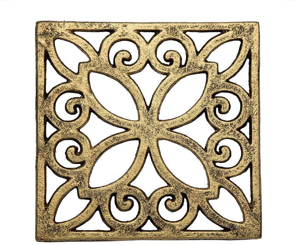 Decorative Cast Iron Trivet For Kitchen Or Dining Table Square with