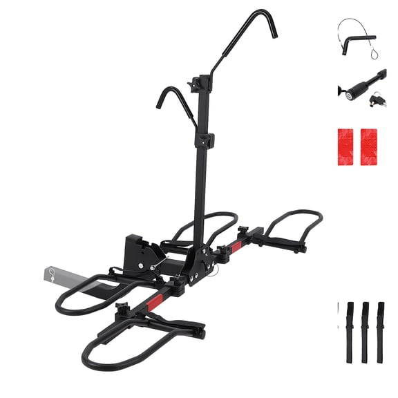 Accreate Heavy Duty Hitch Bike Rack, 2-Bike Platform Style, 81kg Capacity, Anti-Wobble For Standard/Electric/Fat Tire Bikes, Fits 2-Inch Receivers