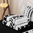 thumbnail image 6 of Homewish Retro Bohemian Geometric Zipper Twin Comforter Sets with Fitted Sheet and 2 Pillowcases,Boho Exotic Style Zipper Bedding Set,White,Black Reversible,4pcs, 6 of 8