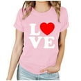 thumbnail image 5 of Neewe Women Cute Heart Graphic Crewneck Short Sleeve Regular Fit Casual Tee T-Shirts Tshirt Tops, 5 of 6