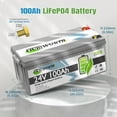 thumbnail image 6 of 24V 100AH LiFePO4 Lithium Battery Bluetooth,for RV,Solar,Trolling Motor,Marine,off Grid,Boat,Camper,TCBWORTH 15000+Deep Cycles,Smart 100A BMS, 6 of 14