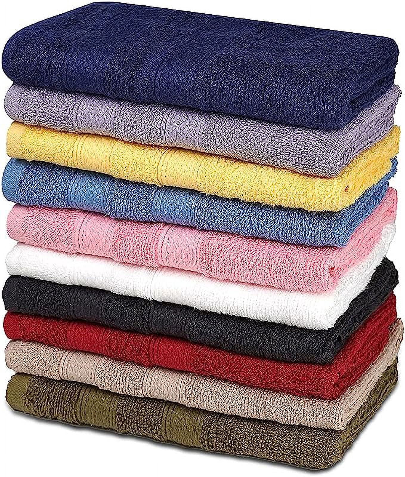 Zuperia 10-Pack Hand Towels, 16" x 28" Soft Cotton, Absorbent, Multicolor for Bathroom, Gym & Spa Use