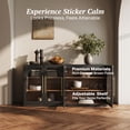 thumbnail image 4 of BELLEZE 65" Arched Sideboard with Glass Door, Accent Buffet Cabinet with Storage and Adjustable Shelves, Classic Modern Large Console Table For Dining Room Living Room Entryway (Ebony), 4 of 7
