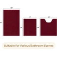 thumbnail image 3 of 3 Pieces Bathroom Rugs, Ultra Soft Non Slip Absorbent Chenille Toilet Bath Mat Set (Burgundy), 3 of 6