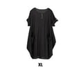 thumbnail image 3 of Minnieouse Vestido suelto femenino manga corta primavera verano cuello Irregular Casual Color sólido vestidos hasta la rodilla Vestidos Negro SG, 3 of 6