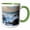 Green/White, variant on 3drose, Usa, Oregon, Cape Perpetua and Thors Well at Sunset., 11oz Two-tone Black Mug