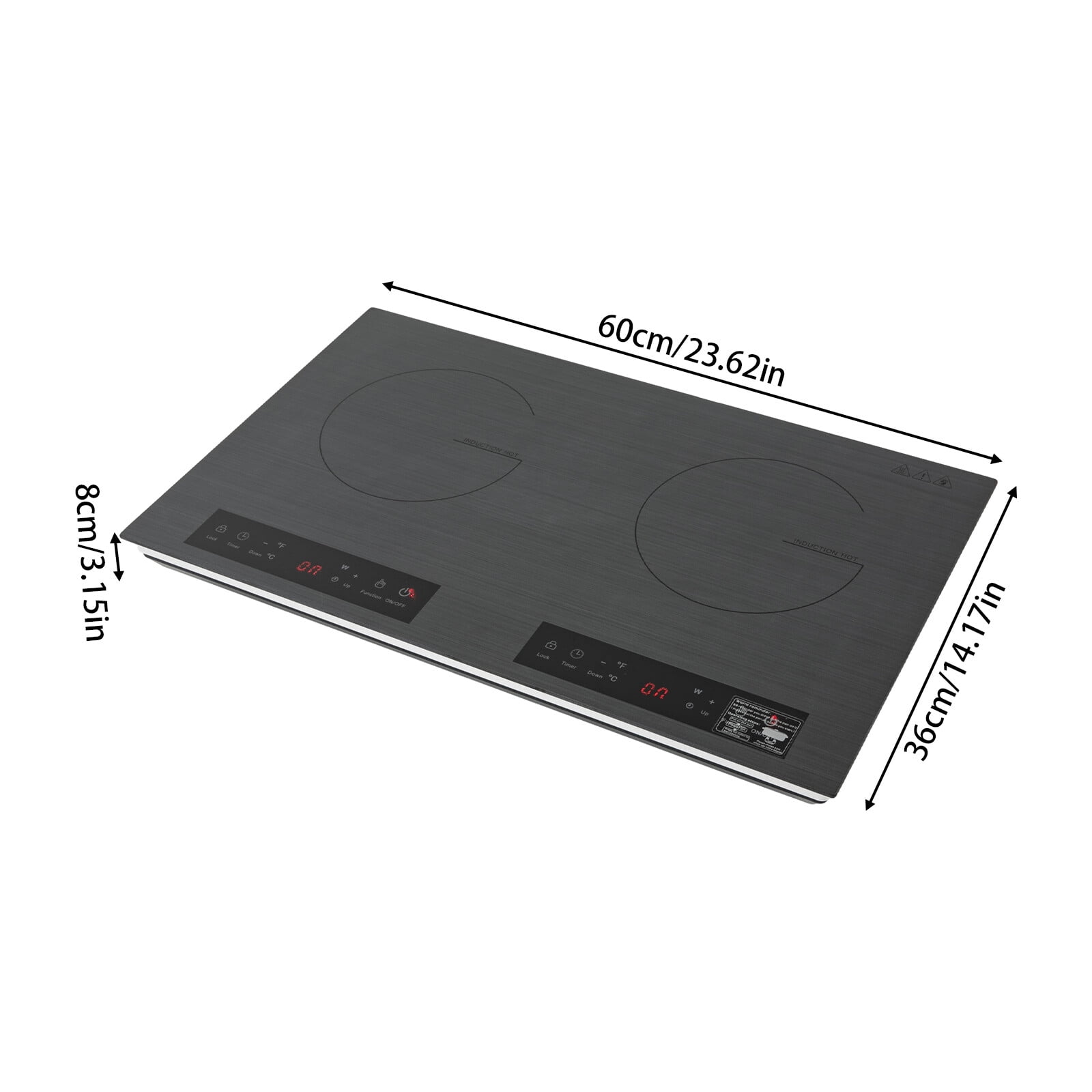 Double Induction Cooktop, 2000W Electric Induction Cooker with LED Display, 9 Gears Adjustment, 3H Timer