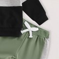 thumbnail image 4 of TOWED22 Toddler Baby Boy Fall Outfit Contrast Color Sweatshirt Tops with Elastic Waist Pants Cute Infant Newborn Winter Clothes,Green,2-3 Y, 4 of 6