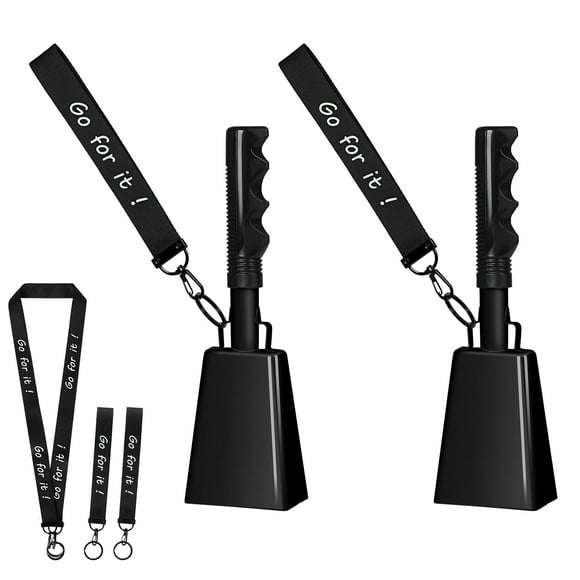 Cowbells Mardili de 10 pulgadas con asa para eventos deportivos, paquete de 2