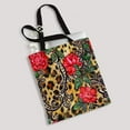 thumbnail image 2 of ABPHQTO Red Roses Laces On A Leopard Canvas Bag Reusable Tote Grocery Shopping Bags Tote Bag 14x16 inch, 2 of 2