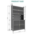 thumbnail image 5 of 73" Tall Kitchen Pantry Cabinet with 4 Doors & Pegboard,Metal Pantry Storage Cabinet with Adjustable Shelves for Kitchen,Dining Room,Grey02, 5 of 8