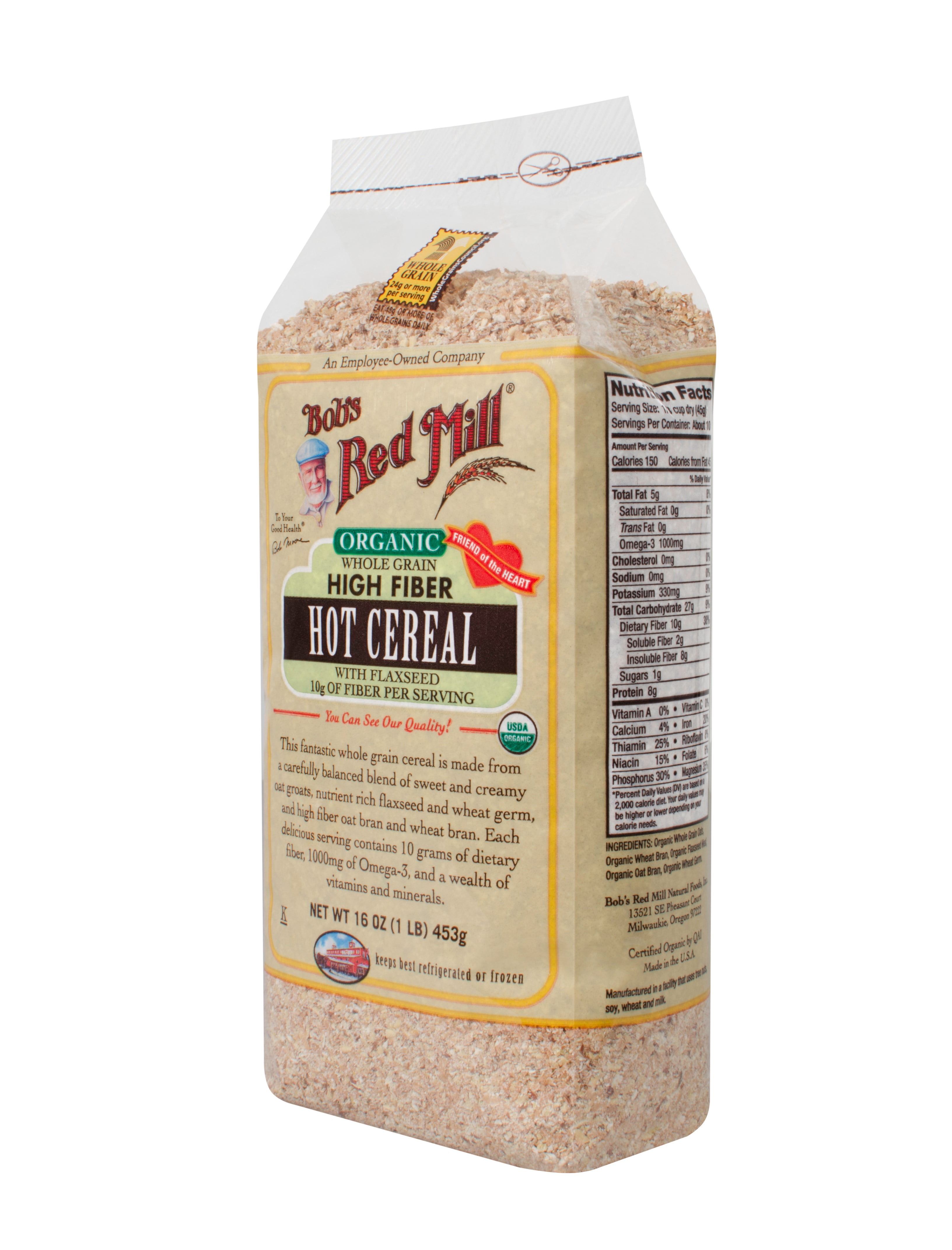 bob's red mill organic whole grain high fiber hot cereal