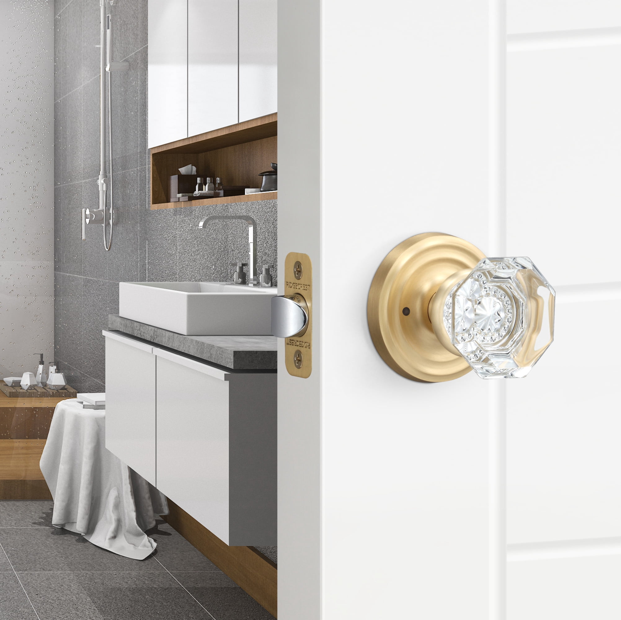 Sure-Loc Torrey Privacy Door Knob Silver Nickel Nickel Finish