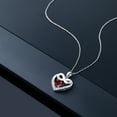 thumbnail image 3 of Gem Stone King 10K White Gold Red Created Ruby and White Lab Grown Diamond Heart and Infinity Pendant Necklace for Women (1.42 Cttw, Round 5MM, with 18 inch Silver Chain), 3 of 4