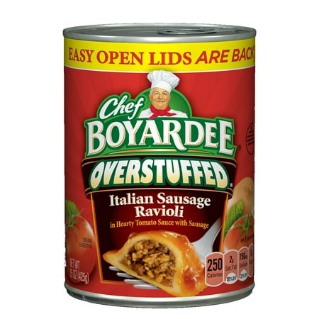 (8 Pack) Chef Boyardee Overstuffed Italian Sausage Ravioli, 15