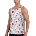 thumbnail image 2 of Daiia Lilies Flowers Printed Men's Quick Dry Fit Muscle Tank Top Slim-Fit Tank Workout Tank Top Lightweight Sports Tank Top-Large, 2 of 7