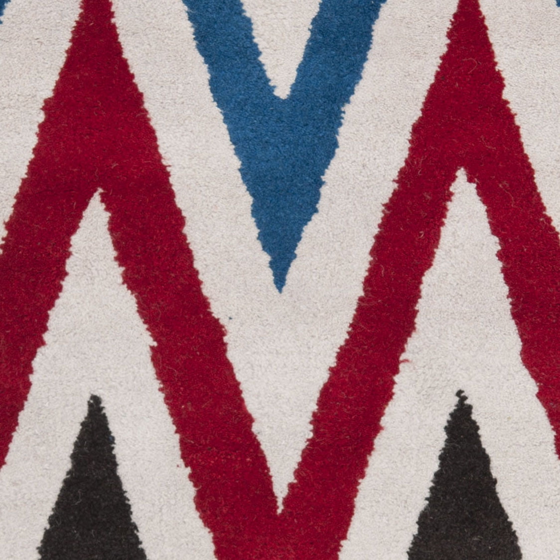 SAFAVIEH Chatham Jefferson Geometric Wool Area Rug, Ivory/Multi, 7' x 7' Round
