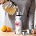thumbnail image 4 of 20 Oz Watercolor Floral Pattern Coffee Tumbler Double Wall Insulated Stainless Steel Water Bottle | Metal Reusable Thermoses Flask with Cup Cap | Leak & Sweat Proof with Anti-Dust Lid, 4 of 7