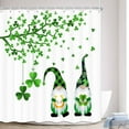 thumbnail image 3 of St. Patrick's Day Shower Curtain, Green Clovers Shamrock Cute Gnome Irish Shower Curtains for Bathroom Decor, with 12 Hooks,72x72 Inch, 3 of 7