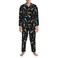 thumbnail image 3 of Kdxio Space Rockets Men’s Pajama Set Pajamas For Men 2 Piece PJ Set with Men Pajama Pants and Long Sleeve T-Shirt Lounge Set-XX-Large, 3 of 7