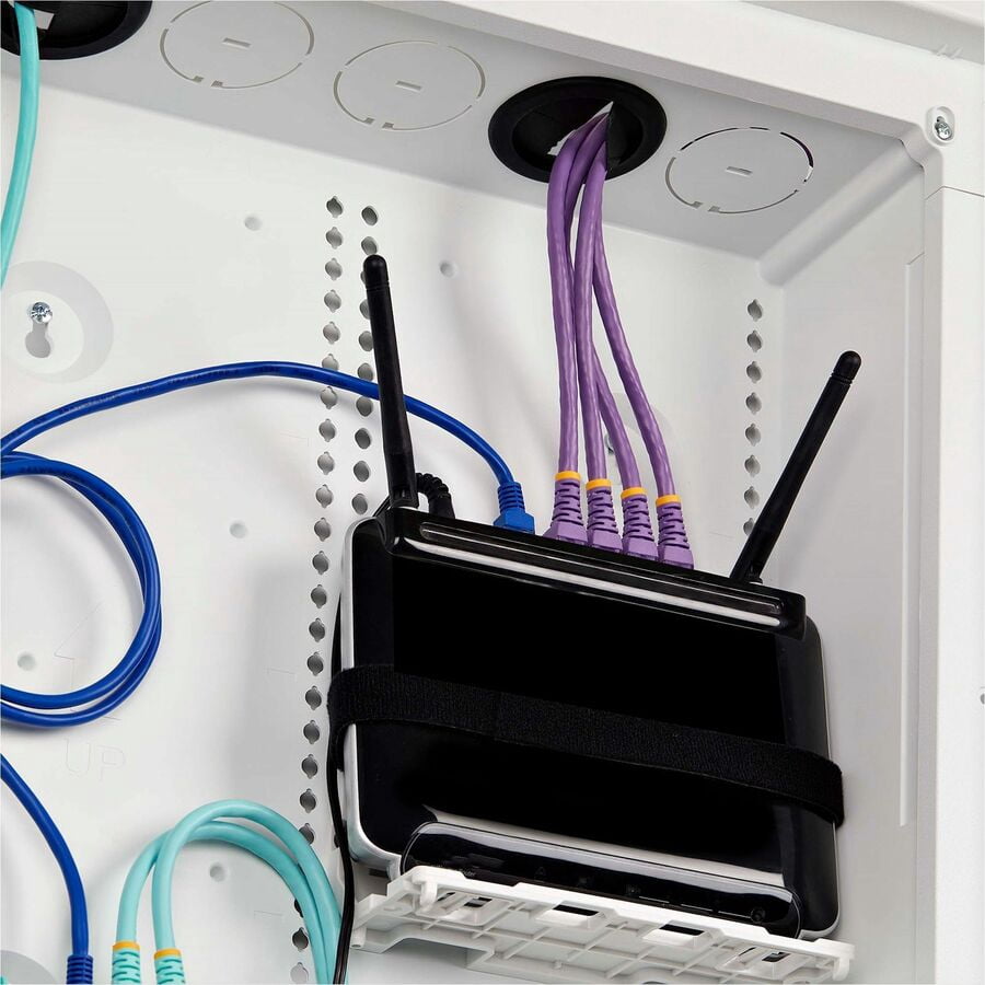 StarTech.com 28in Wall-Mount Media Enclosure, Cable Management Box for Network Distribution, Mounting Fixtures/Modules Included, White