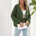 thumbnail image 6 of Tuphregyow Women Cardigan Open Front Leisure Work Knit Outwear Loose Cardigans Long Sleeve Oversized Lightweight Sweaters Trendy Solid Army Green M, 6 of 6