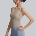 thumbnail image 4 of Hxshgdsn Halter Sports Bras for Women Wirefree Skinny Comfy Fitness Activewear Bra（Khaki/M）, 4 of 6