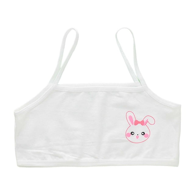 MIASHUI Girls Sports Bras Lightweight Seamless Crop Top Training Bra,White,9-13 Years