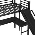 thumbnail image 5 of L-Shaped Twin XL over Queen Bunk Bed Frame with Twin Size Loft Bed Frame and Charging Station, Metal Triple Bunk Bed with Desk and Slide for Bedroom, Apartment, Mattress Not Included, Black, 5 of 9