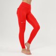 thumbnail image 6 of COMVALUE Workout Cargo Leggings for Women Hidden Scrunch Butt Lifting Leggings Gym Yoga Pants with Pockets (Red, S), 6 of 9