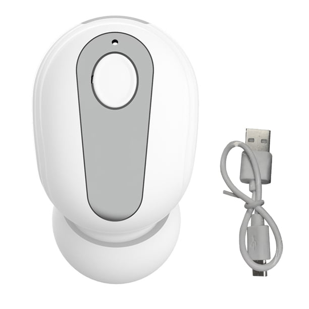Sidaley Auricular compatible con Bluetooth 5,0, Mini auricular en la oreja, manos libres inalámbrico, auricular de un solo oído con micrófono para Cables de audio/vídeo Blanco