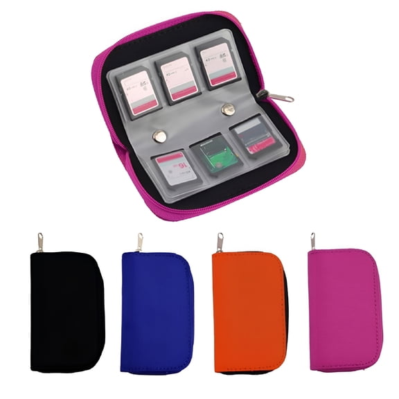 GJX 22 Slots Micro SD Memory Card Storage Zipper Pouch Case Protector Holder Wallet