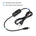 thumbnail image 4 of Uxcell USB Cable with ON/Off Switch USB Male to Type-C Male Extension Cord 1M Black, 4 of 5
