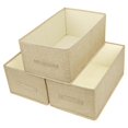 thumbnail image 1 of Contenedores De Almacenamiento Abiertos Con Asa Bopey Organizador De Ropa Contenedor Cesta Plegable De Tela De Lino Para El Hogar Armario Estantes Guardería Juguetes Libros Beige Paquete Grande De 3 (, 1 of 5
