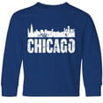 thumbnail image 3 of Inktastic Chicago Skyline Grunge Long Sleeve Youth T-Shirt, 3 of 5