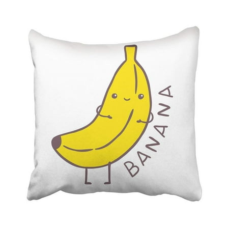 Artjia White Drawing Cute Cartoon Banana Character Yellow Food