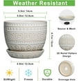 thumbnail image 3 of Ceramic Pots for Plants - 5 Inch Plant Pot Indoor with Drainage Hole and Saucer, Outdoor Flower Pot, Decorative Round Planter for Succulent Orchid Snake Plants, White, 3 of 7