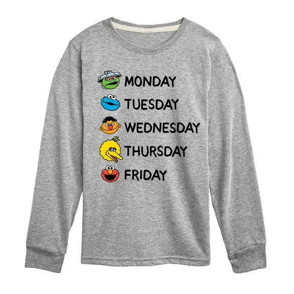 Sesame Street - Days Of The Week - Toddler and Youth Long Sleeve T-Shirt