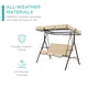 thumbnail image 4 of Wosthever Columpio para 3 personas, cubierta de asiento , dosel para sombra de sol, Patio, jardín al aire libre, hamaca para césped, accesorios Jardín y Patio Beige, 4 of 6