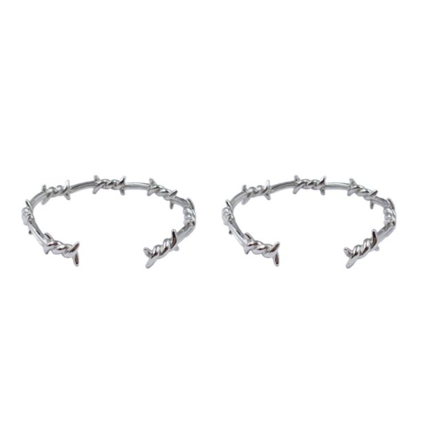 Jumpingount Brazalete minimalista Pieza atemporal para diario Brazaletes Brazalete Amplia aplicación plata plata 2Conjunto