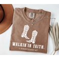 thumbnail image 2 of Comfort Colors Christian Shirt - Western Minimalist Faith Tee - Walk by Faith T-Shirt, 2 of 8