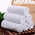 thumbnail image 1 of Toallas de baño de algodón blanco de alta calidad, juego de 6 toallas de baño de 35 x 75 cm para piscina, spa y gimnasio. Toallas ligeras y muy absorbentes., 1 of 5